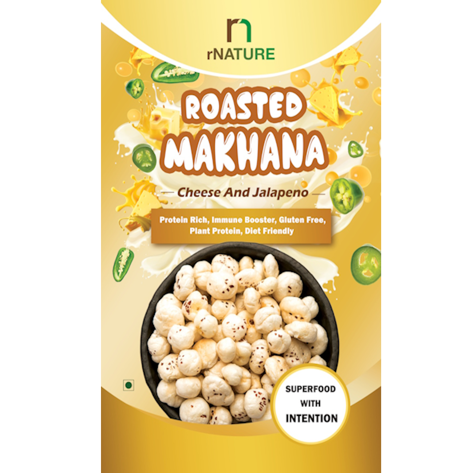 Cheese and Jalapeño roasted makhana – cheesy spicy foxnuts by Reddonatura